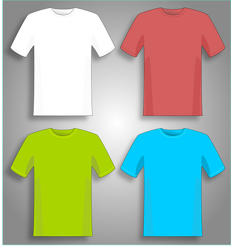 Four plain T-shirts.