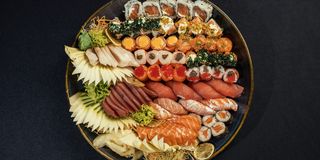 A luscious platter of sushi