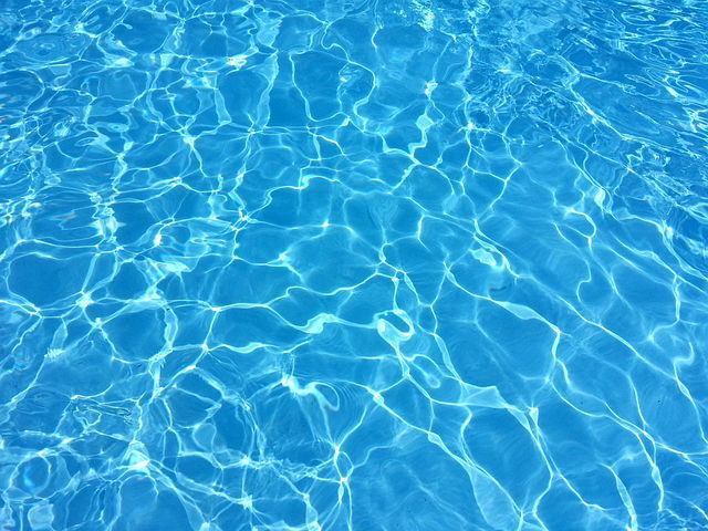 blue water in a pool