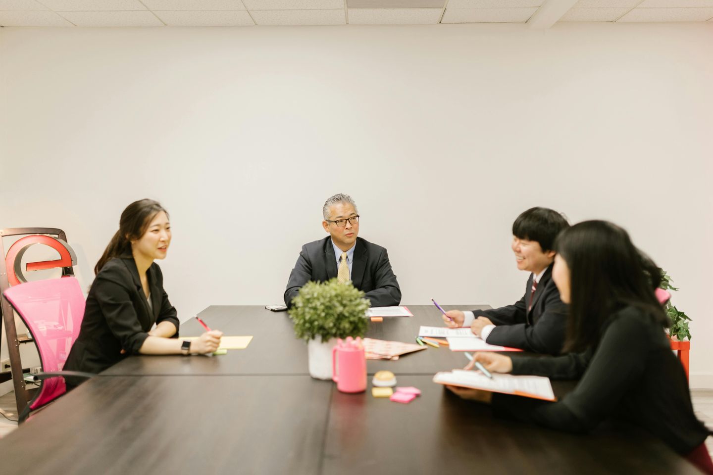 Japanese businesspeople at a meeting