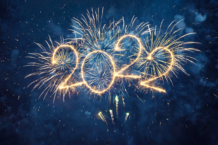 graphic of fireworks in the shape of 2022