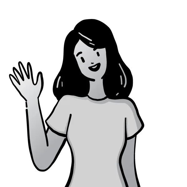 illustration of woman waving