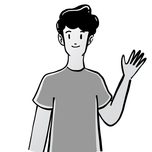Illustration of man waving