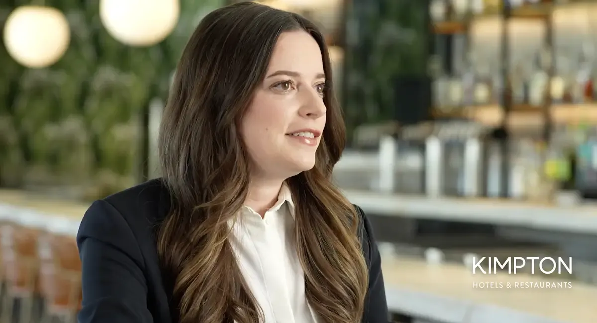 Still from Kimpton customer video interview
