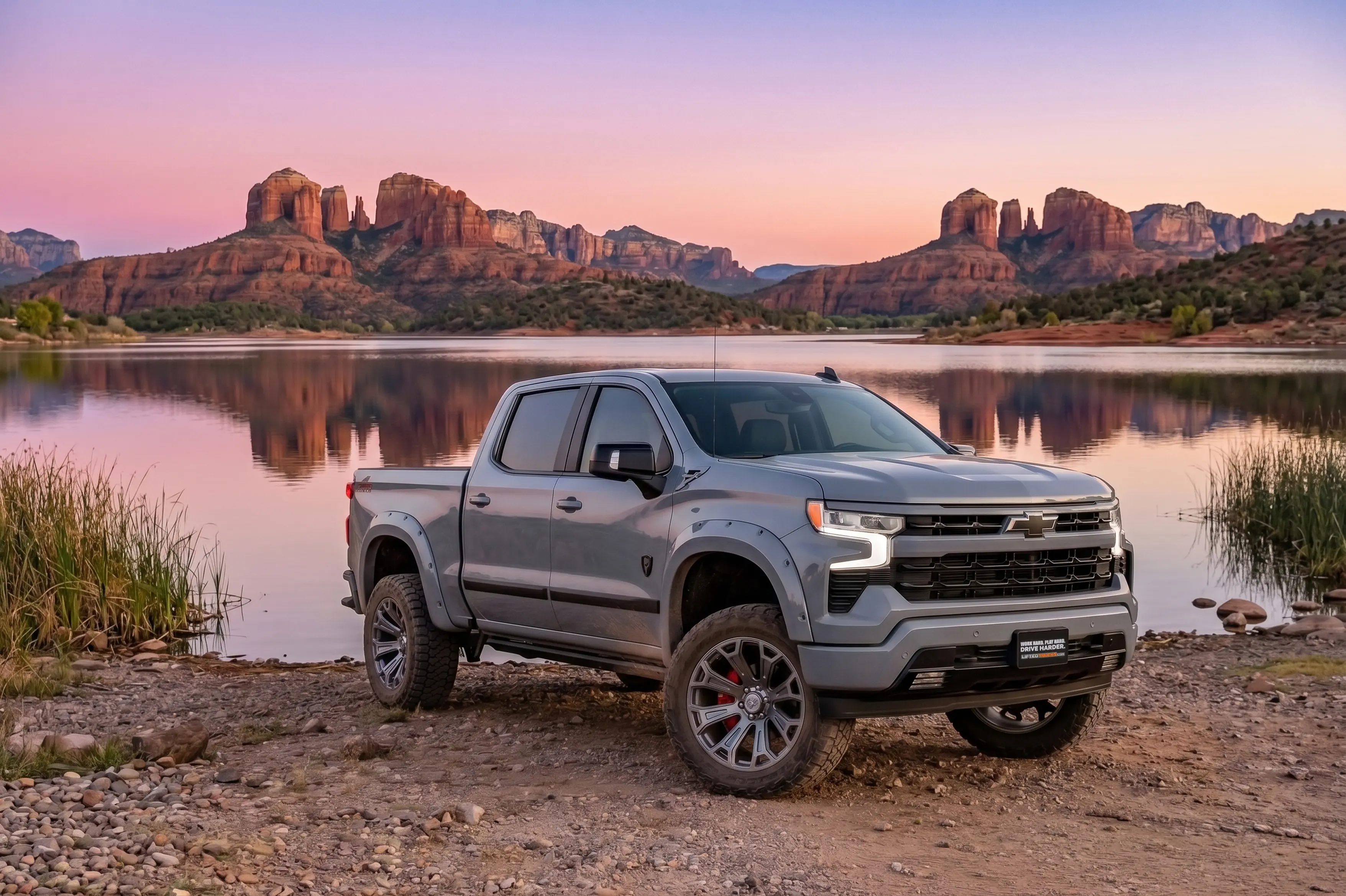 Chevy Silverado 1500 by a lake