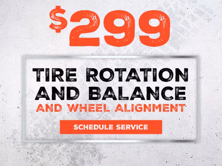 $299 Tire Rotation, Balance & Alignment