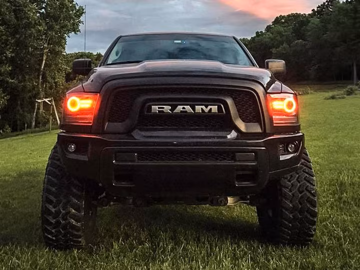 Mean lifted black RAM truck