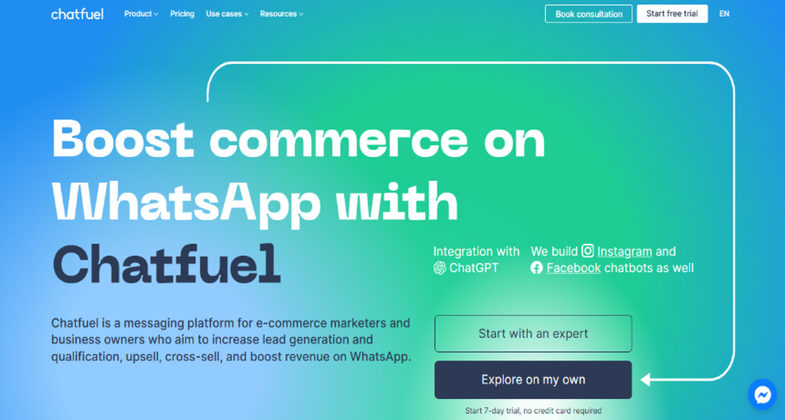 Chatfuel messaging platform for e commerce top ai tools
