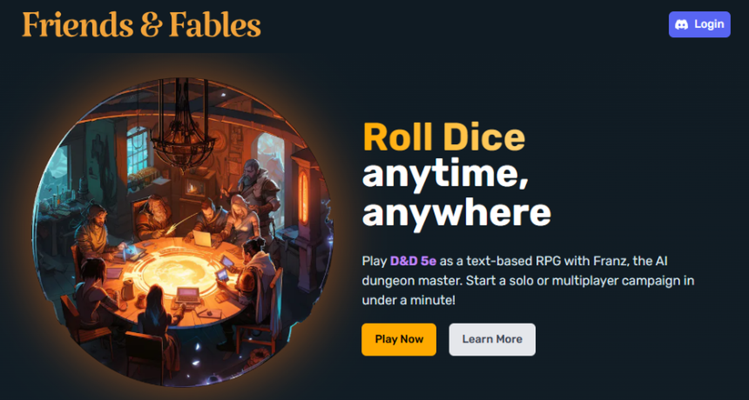 Friends & Fables: AI Dungeon Master for D&D 5e | Top AI Tools