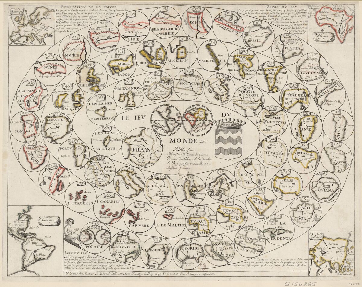 Pierre Duval, Le Jeu du Monde (Paris, 1645), Bibliothèque national de France (hearafter BnF), Department of Prints and Photography, RESERVE QB-201 (38)-FOL p. 62.