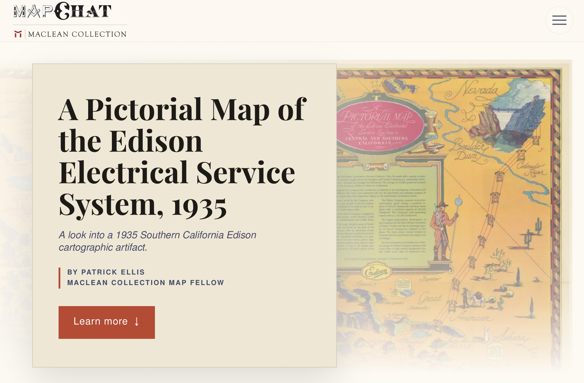 Screenshot of an interactive website with title