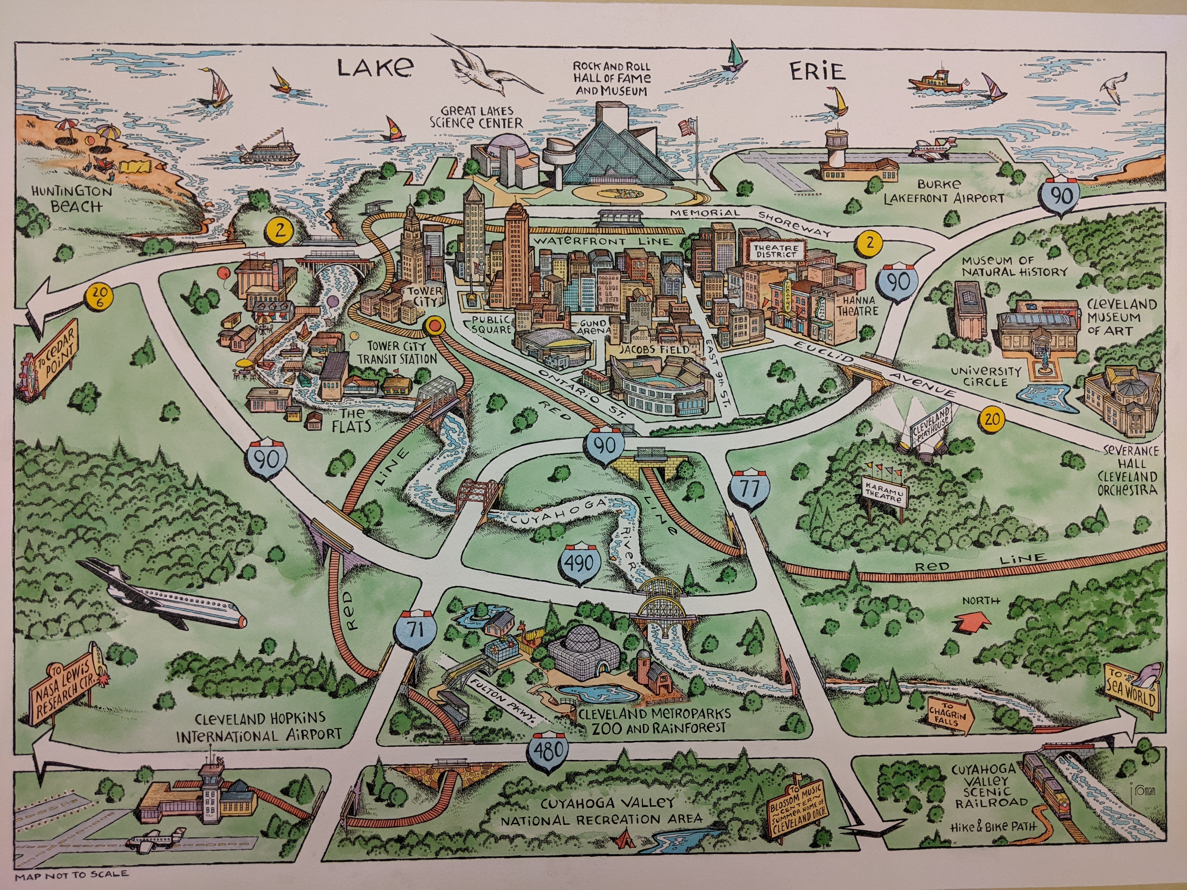 Manuscript pictorial map of Cleveland, Ohio
