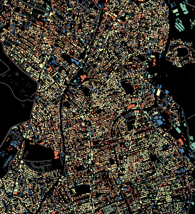 The yellow speckled buildings of Dorchester