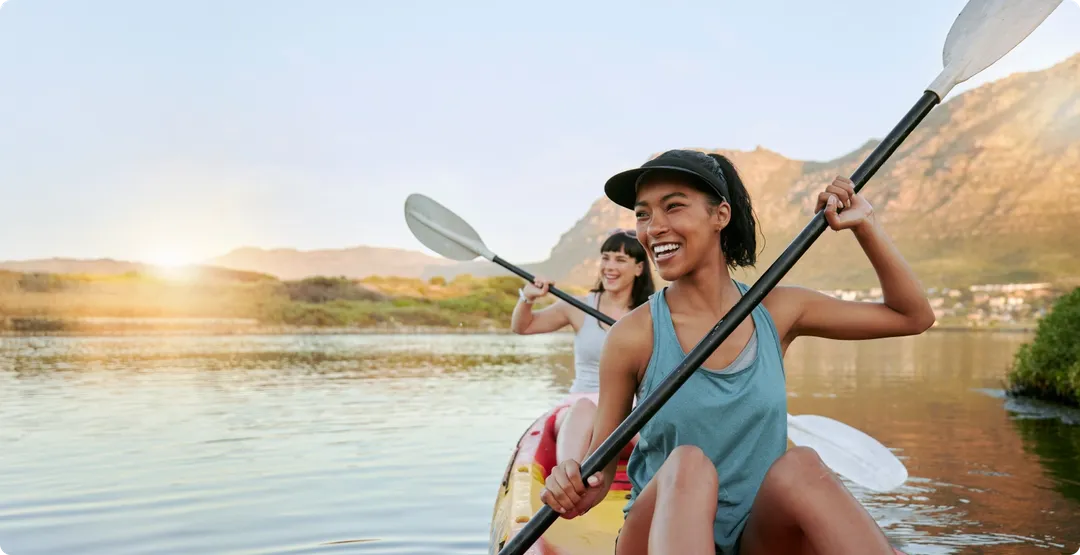 friends kayaking