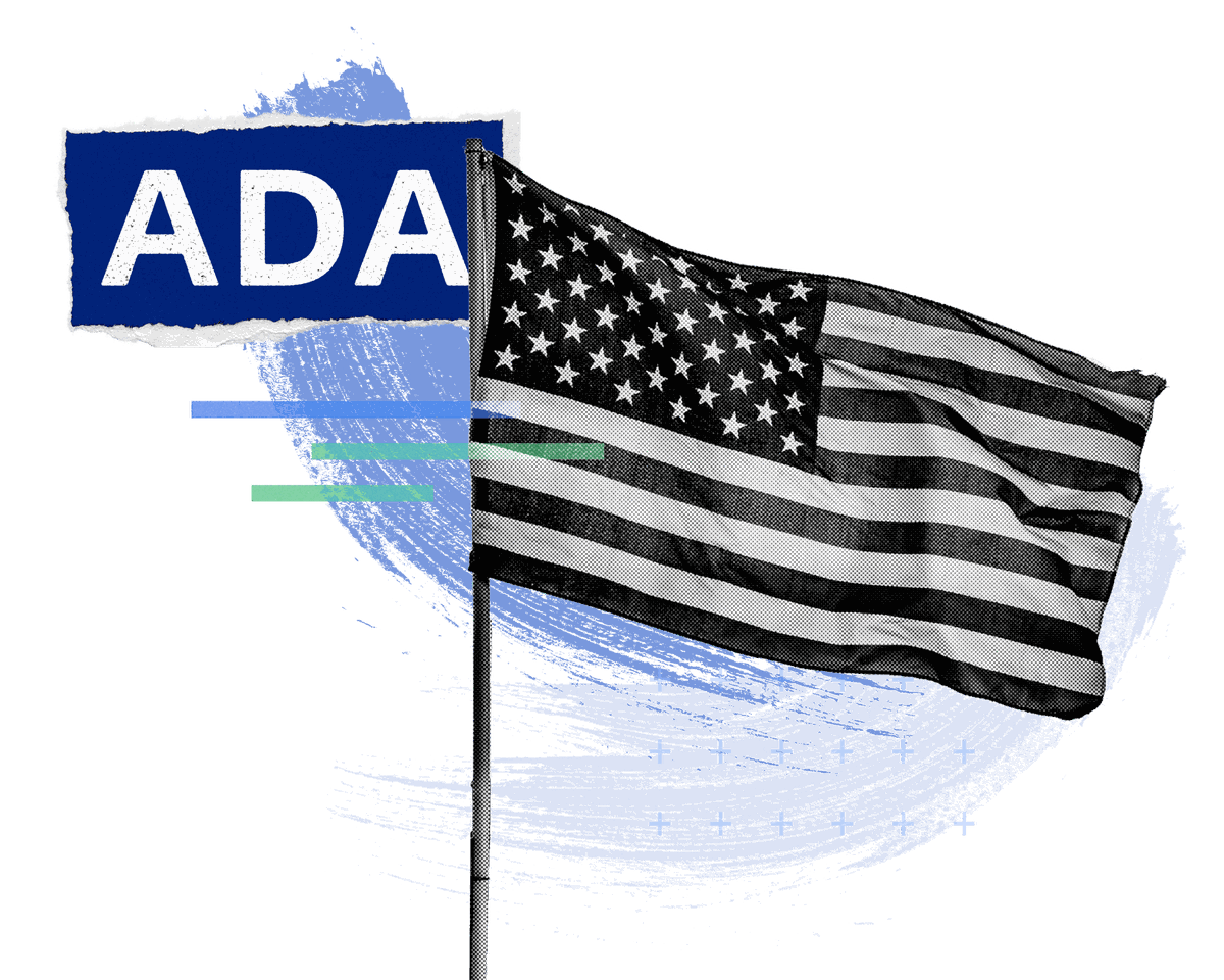 Collage of American flag and ADA