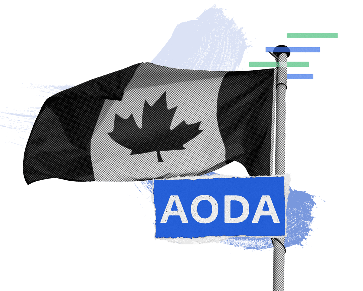 Collage of Canadian flag and AODA