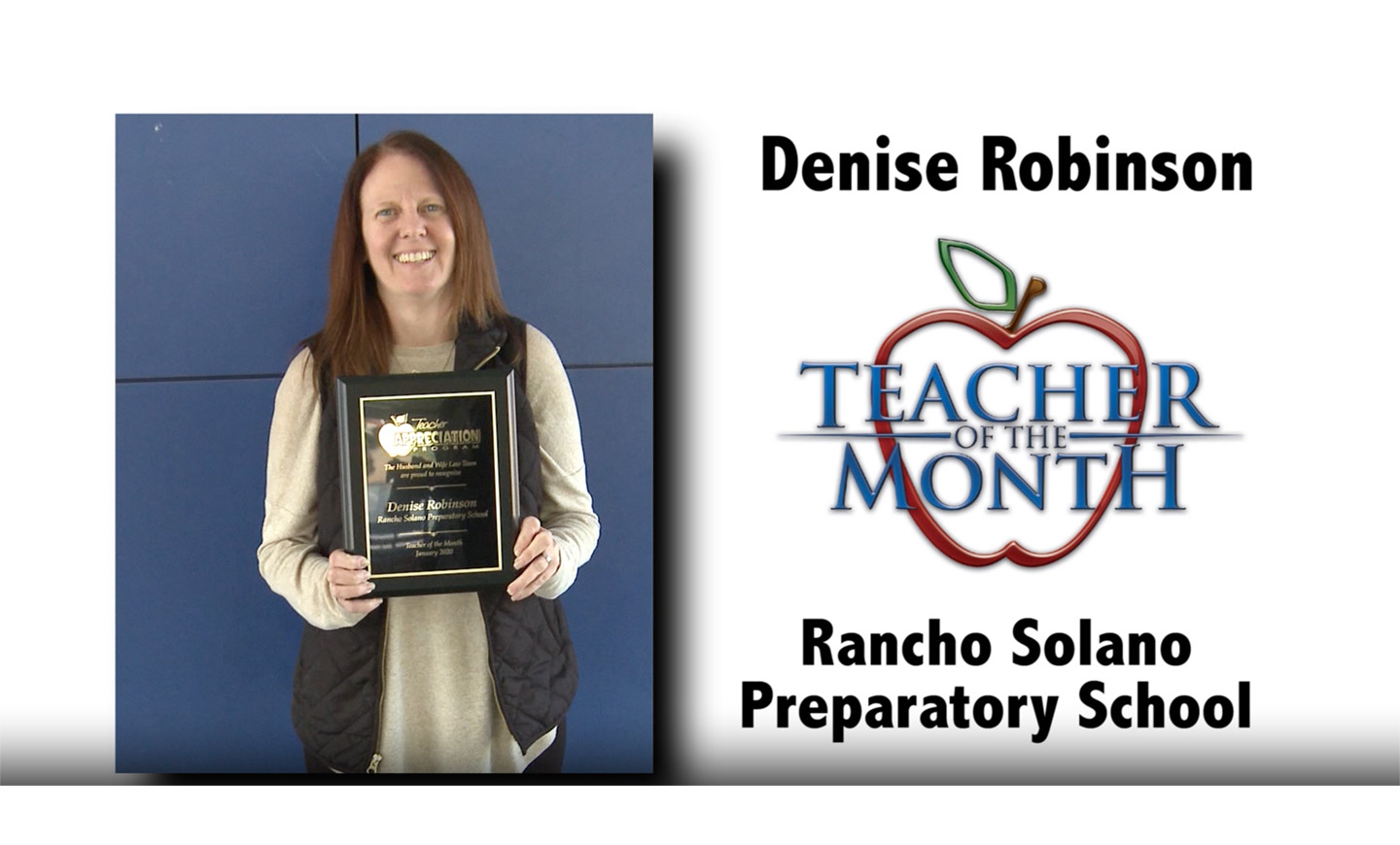 Congratulations To Our January Teacher Appreciation Winner: Denise Robinson