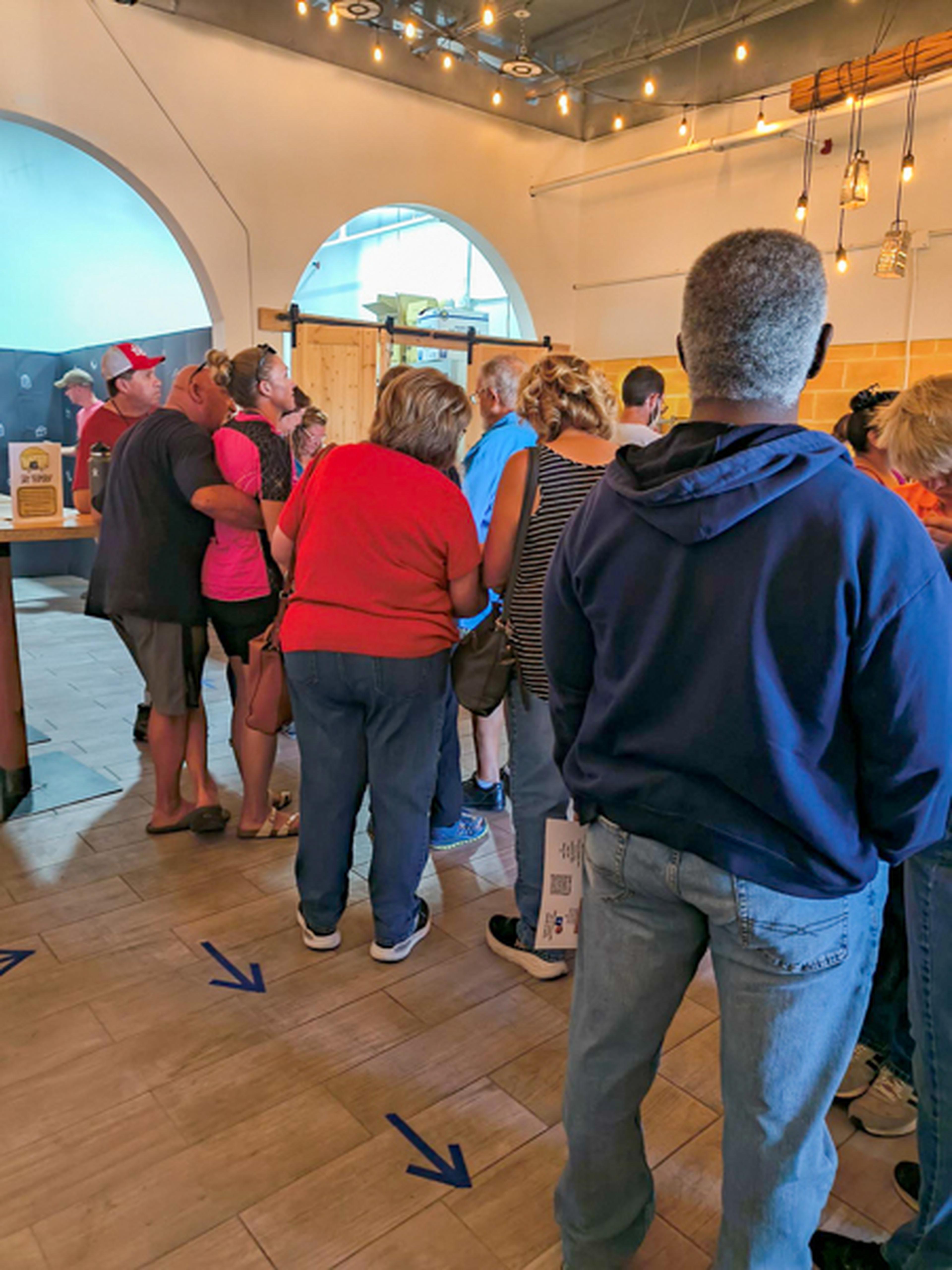 New Mexicans in line for their free grilled cheese sandwiches