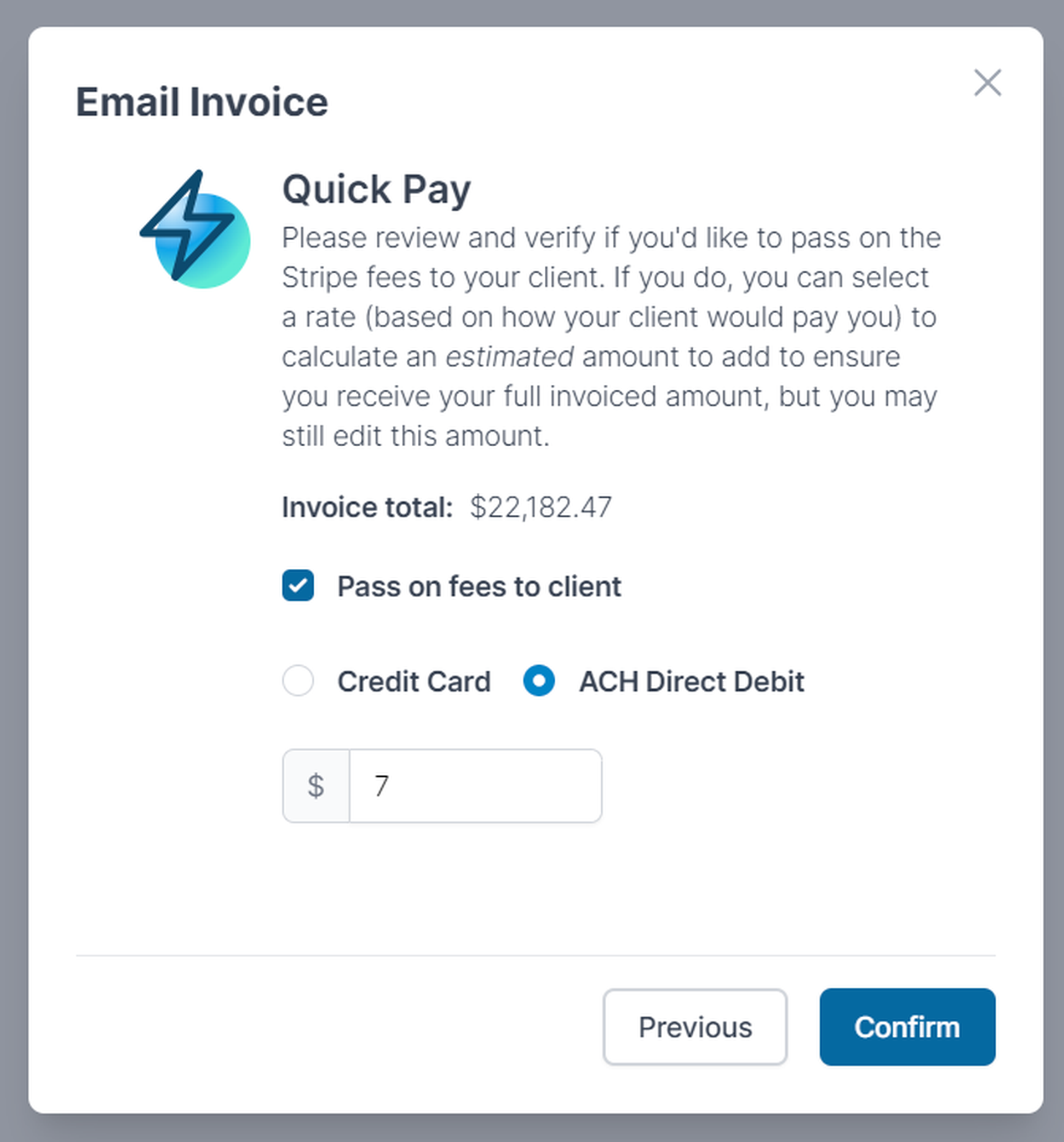 Features - Quick Pay Pass Fees Image