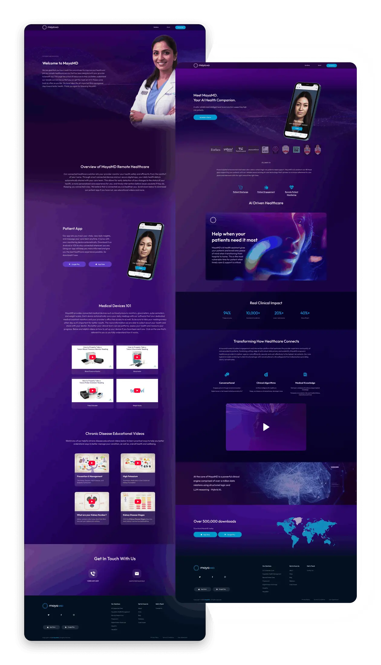 MayaMD Internal Pages