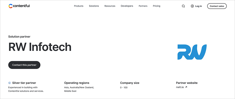 Contentful Solution Partner Main Page 1