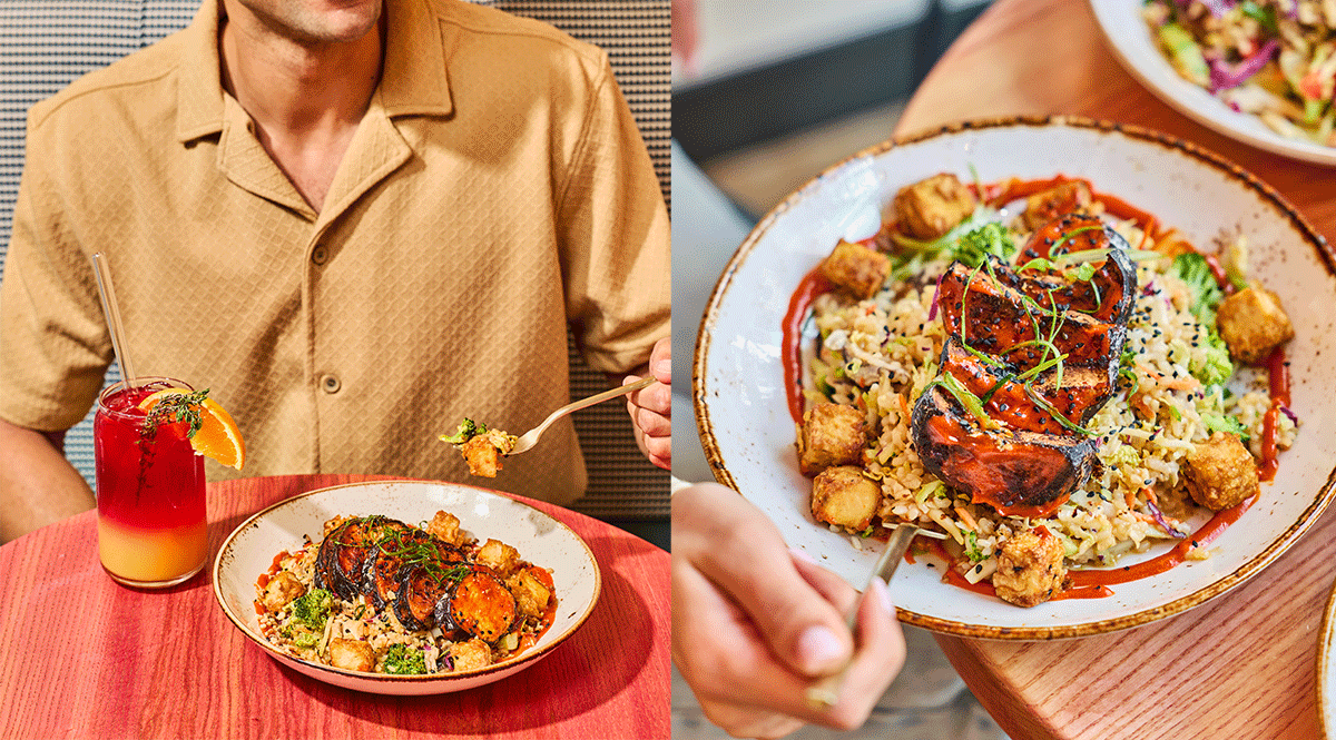 An animation showing Life Alive's spring menu, featuring organic healthy bowls, delicious vegetables and hand crafted beverages in Life Alive's Kendall Square Cambridge cafe.