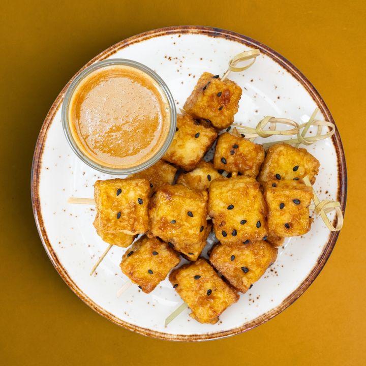 Sticky Sesame Tofu Skewers