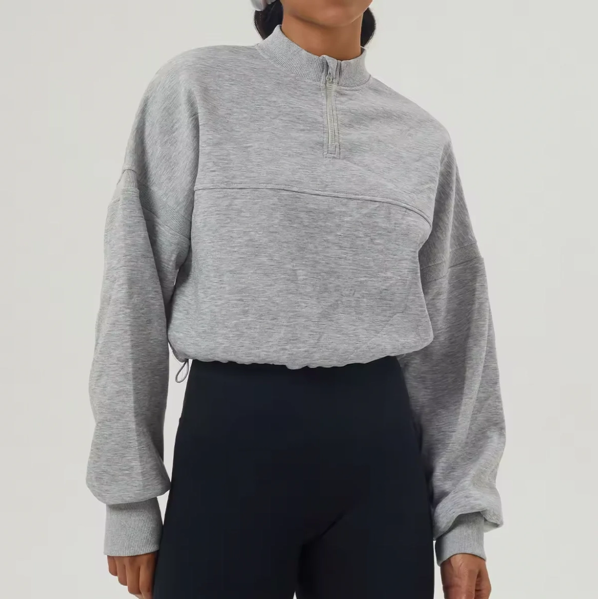 Product photo for Melia Quarter Zip Crop Sweatshirt