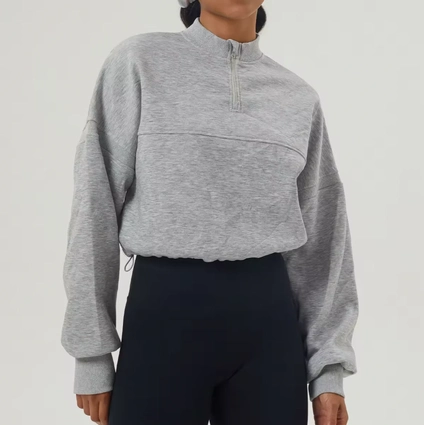 Product photo for Melia Quarter Zip Crop Sweatshirt