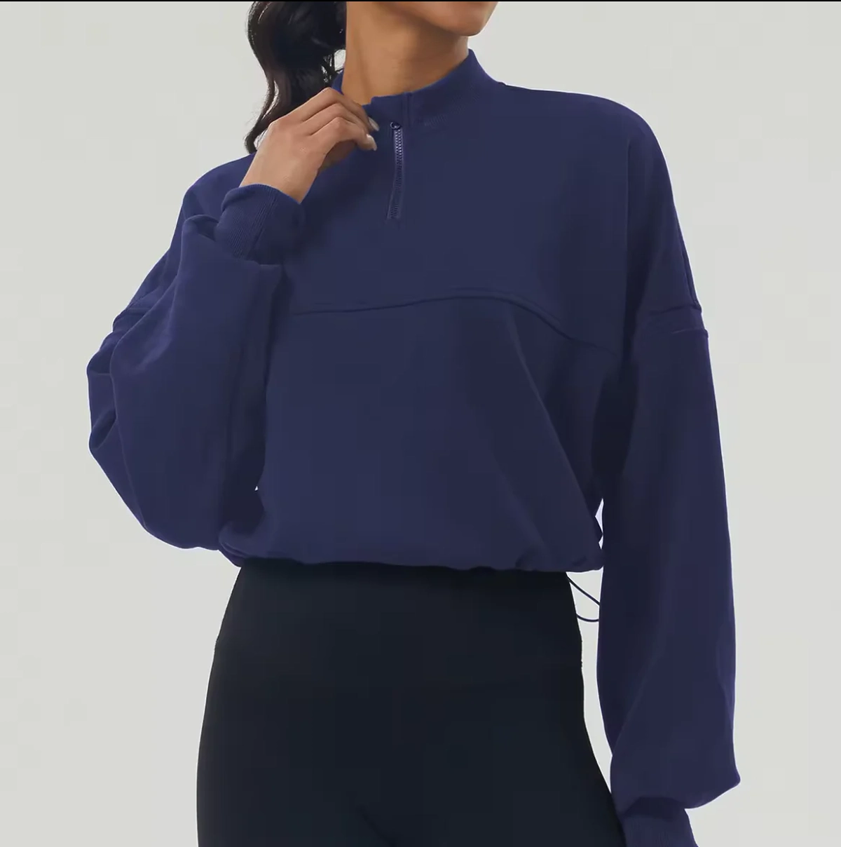 Product photo for Melia Quarter Zip Crop Sweatshirt