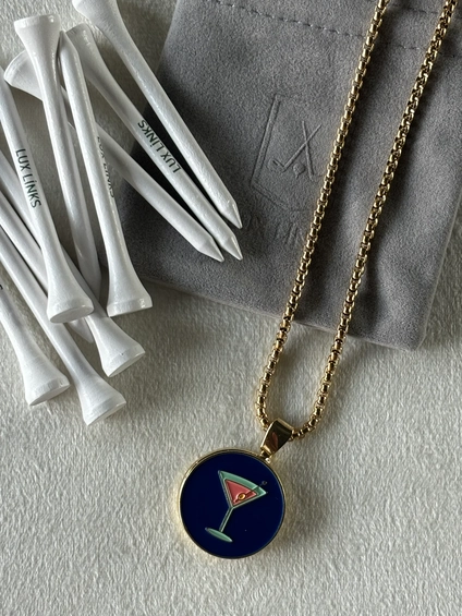 Product photo for Gold Box Chain Ball Marker Necklace