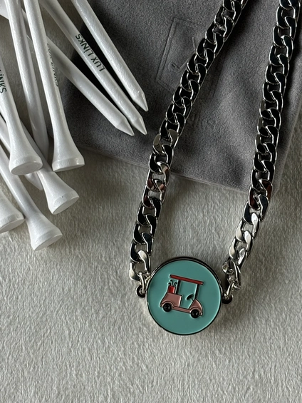 Product photo for Silver Cuban Ball Marker Necklace