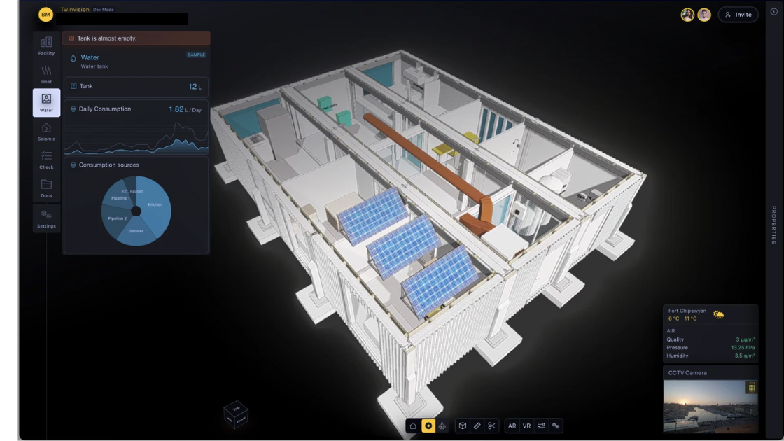 3D environment with ioT connections and APIs for AEC
