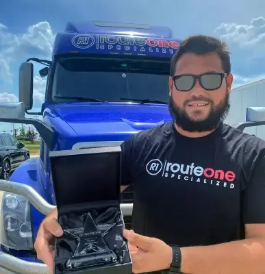 employee with an award