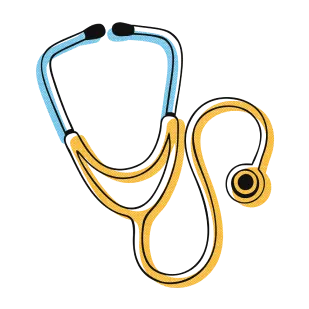 Simple illustration of a stethoscope.