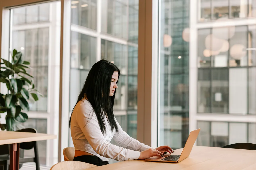 woman using a laptop