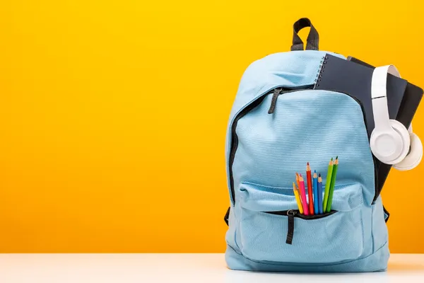 backpack and pencils