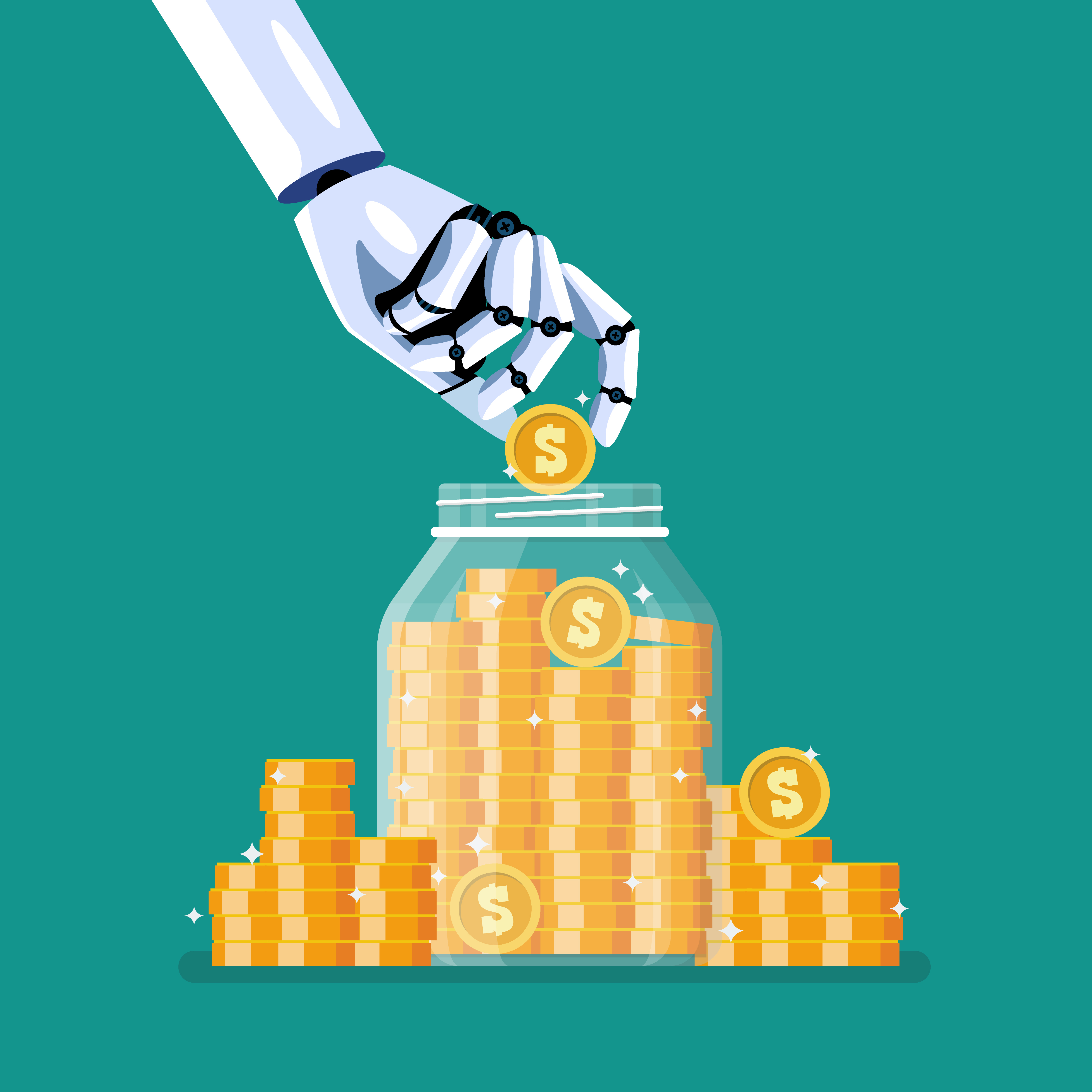 robot in the coin jar
