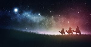 Image of 3 men on camels and a Star representing Epiphany