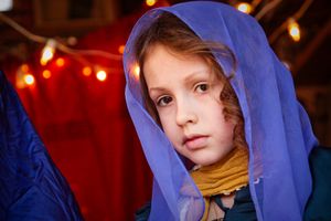 image of a boy dressed up for Christmas Pageant