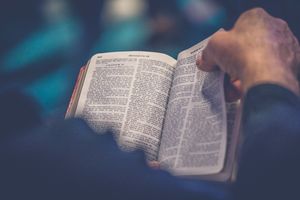 Image of Man reading Bible