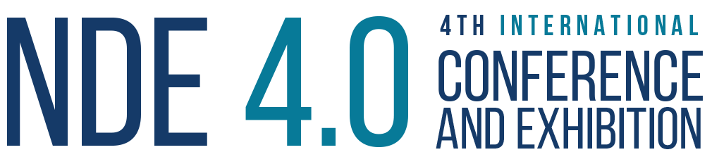 Logo for the "NDE 4.0" 4th International Conference and Exhibition, featuring bold blue text on a white background.