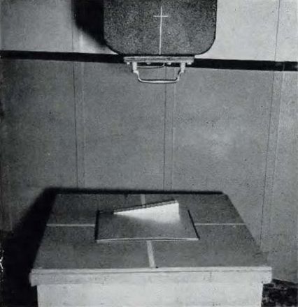 Figure 3: Setup showing placement of penetrameter scale block for X-ray technique chart calibration