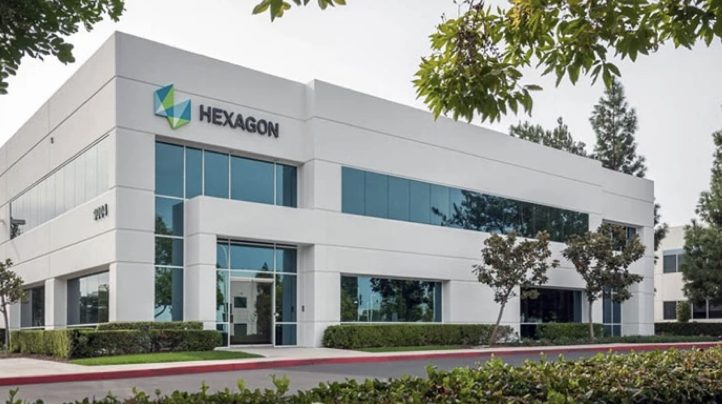 Hexagon Solution Center in Irvine, California, a modern office building representing the company's global operations