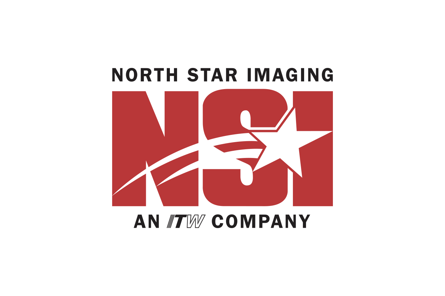 Logo of North Star Imaging with "NSI" in red, featuring a white star and swoosh, and "An ITW Company" below.