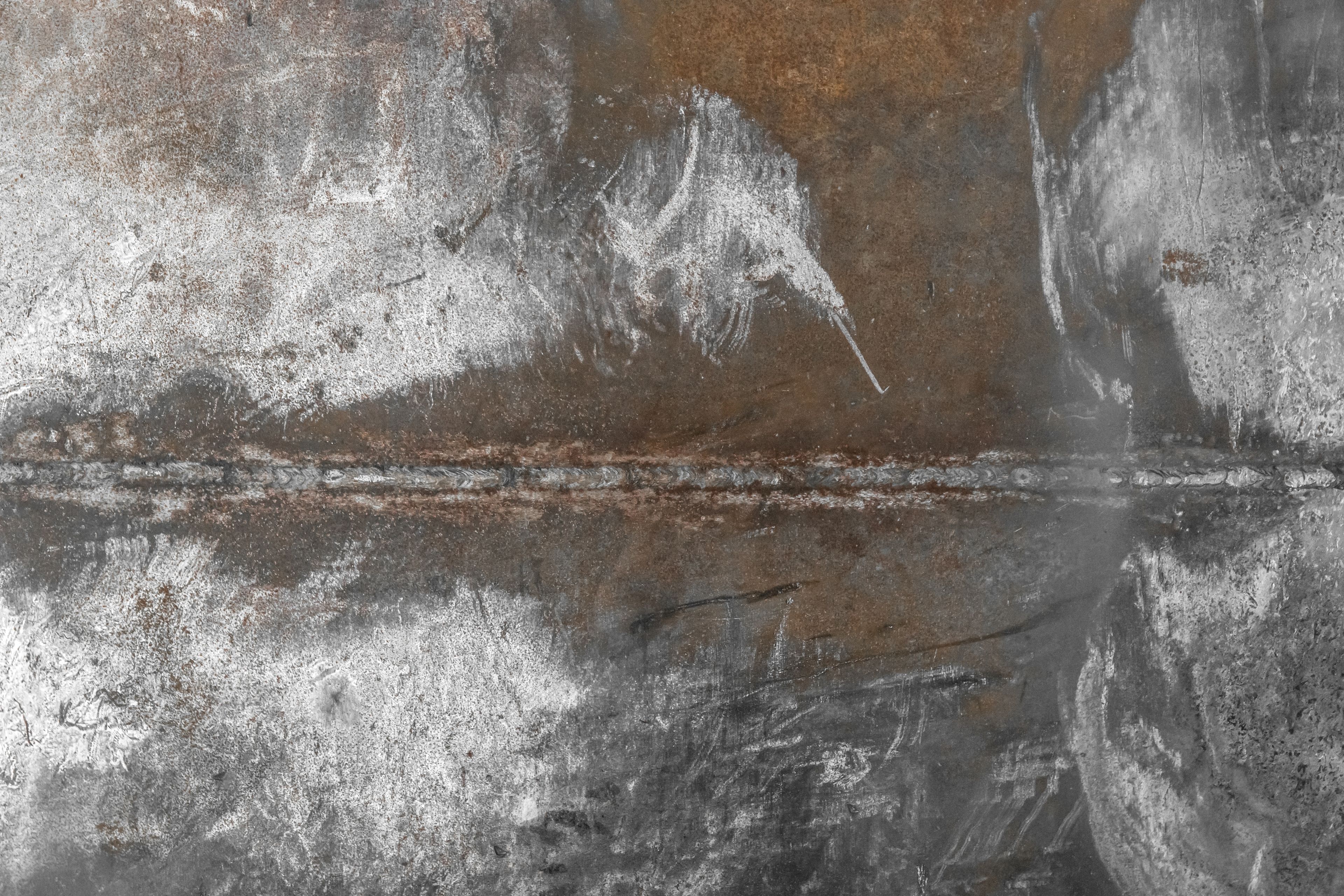 Close-up of a dissimilar metal weld seam