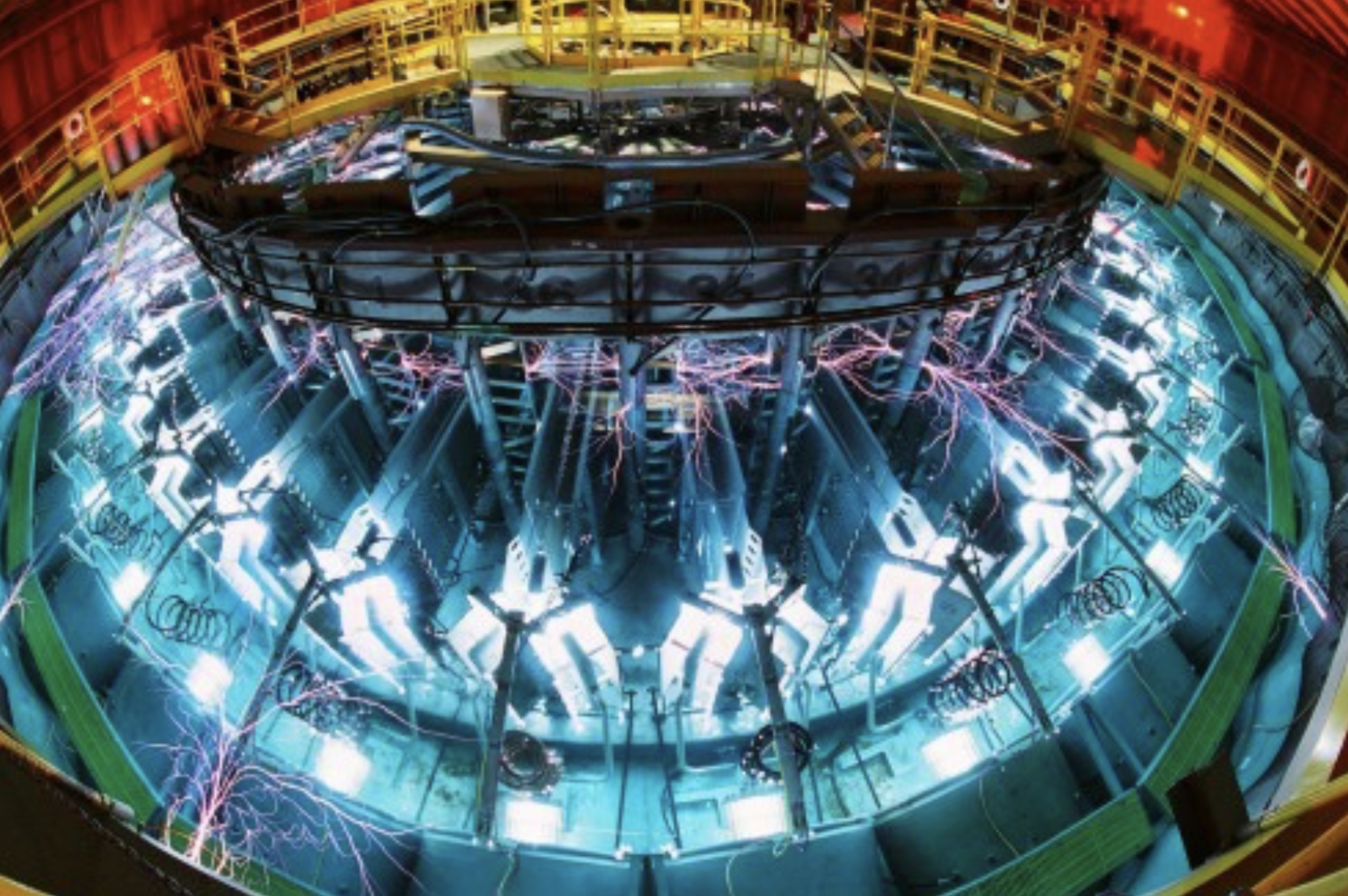 Sandia National Laboratories' Saturn pulsed-power X-ray accelerator during a shot