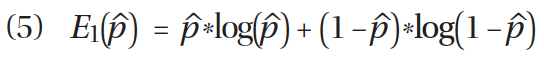 E1(p̂) = p̂ * log(p̂) + (1 - p̂) * log(1 - p̂)