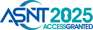 ASNT 2025 logo with "Access Granted" text. The "O" in "2025" is stylized as a keyhole, symbolizing access.