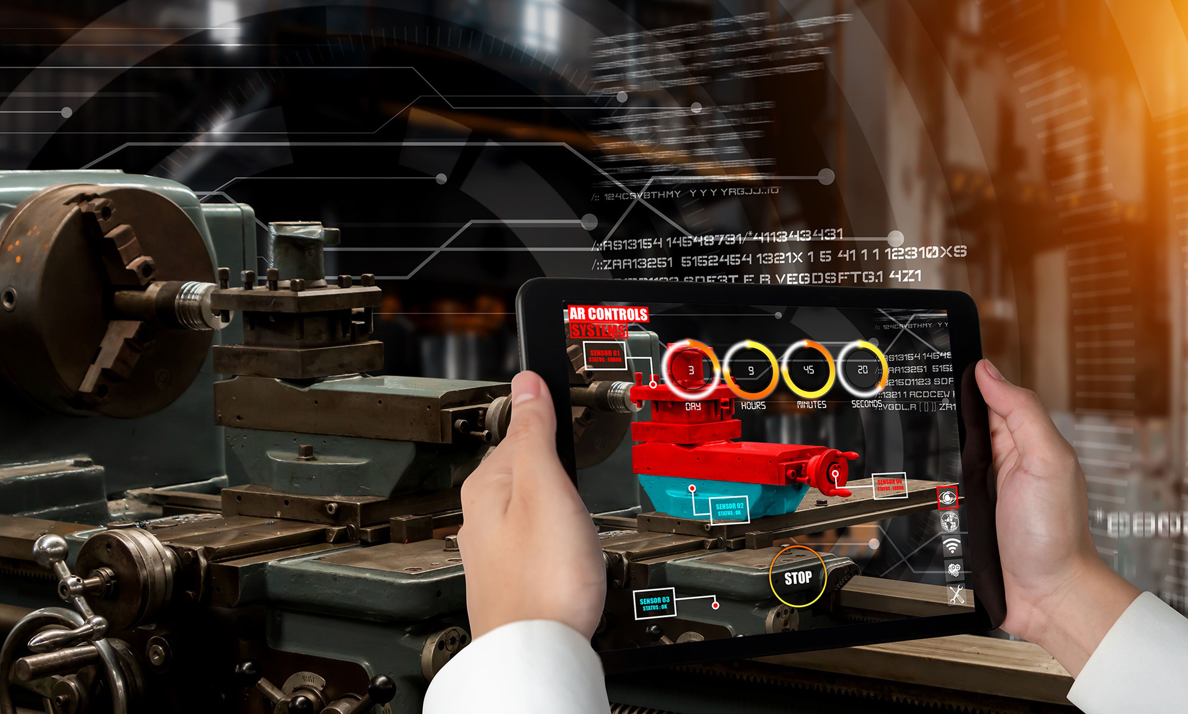 Industrial control electronics with a digital readout representing data-driven NDE 4.0